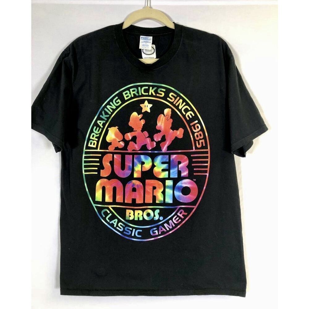 Vintage Men’s Nintendo Mario Luigi T-shirt Size L Black
